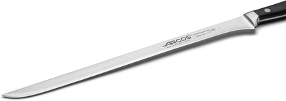 Arcos Carving Knife 12 Inch Stainless Steel. Ham Slicer Knife to Cut Ham and Meat. Ergonomic Polyoxymethylene Black Handle and 300mm Blade. Ópera Series