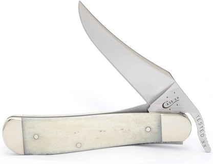 Case WR XX Pocket Knife Amber Jigged Bone Russlock Item #260 - (61953L SS) - Length Closed: 4 1/4 Inches