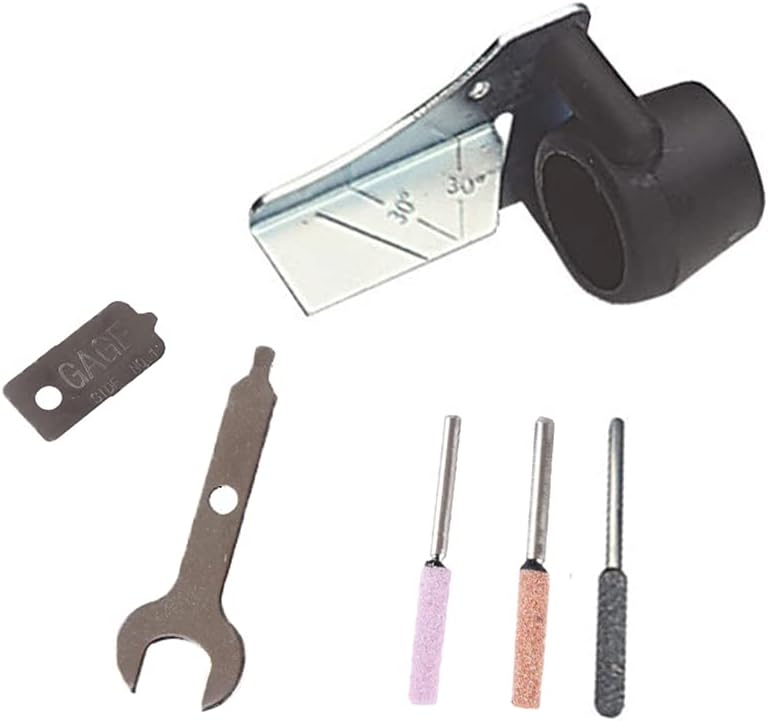 Acxico 6Pcs/Set Chainsaw Sharpening Attachment Kit for Dremel 1453 Chainsaw Chains Sharpening Outdoor Home Gardening Tools
