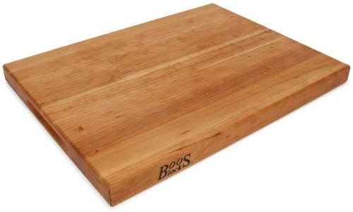 John Boos R-Board Series Rectangular Wooden Maple Cutting Board 20”x15” – 1.5” Thick, 12-lb Reversible Butcher Block with Edge-Grain & Finger Grips – Made in the USA
