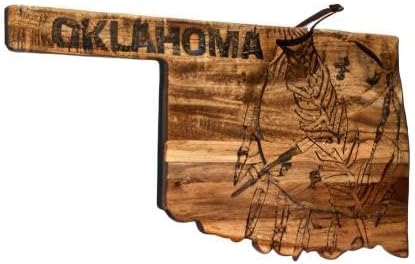 Totally Bamboo Rock & Branch Origins Series New York State Shaped Cutting Board and Charcuterie Serving Tray, Includes Hang Tie for Wall Display