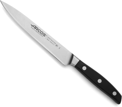 Arcos Forged Paring Knife 4 Inch Stainless Steel. Sharp Kitchen Knife for Peeling Fruits and Vegetables. Ergonomic Polyoxymethylene Handle and 100mm Blade. Series Manhattan. Color Black