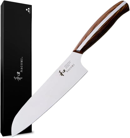 [NAGOMI] 8.5 inch Premium Slicing Knife, Stainless Steel HRC58 Carving Knife for Slicing Roasts, Meats, Sashimi, Fruits and Vegetables | Black Stylish Gift Box