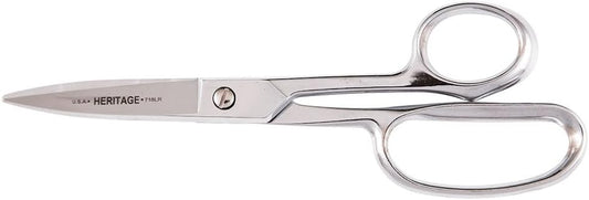 Klein Tools 718LR Scissors, Made in USA, Heavy Duty Shear Cuts Fabric, Rubber, Poultry, Light Metal, and More, High-Leverage, Ergonomic Snips, 8-5/8-Inch