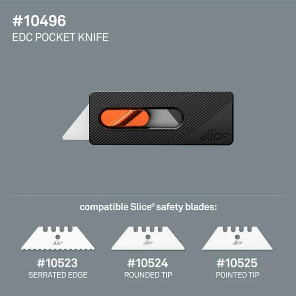 Slice Everyday Carry (EDC) Folding Knife | Heavy Duty Utility Knife | Modern Pocket Knife | Safe Ceramic Blade Lasting 11x Longer Than Metal | Compact and Convenient Box Cutter | 1 Pack