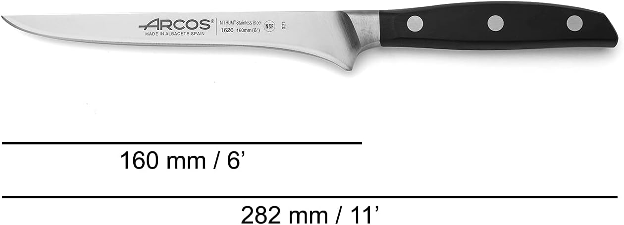 Arcos Forged Paring Knife 4 Inch Stainless Steel. Sharp Kitchen Knife for Peeling Fruits and Vegetables. Ergonomic Polyoxymethylene Handle and 100mm Blade. Series Manhattan. Color Black
