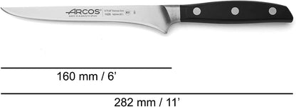 Arcos Forged Paring Knife 4 Inch Stainless Steel. Sharp Kitchen Knife for Peeling Fruits and Vegetables. Ergonomic Polyoxymethylene Handle and 100mm Blade. Series Manhattan. Color Black