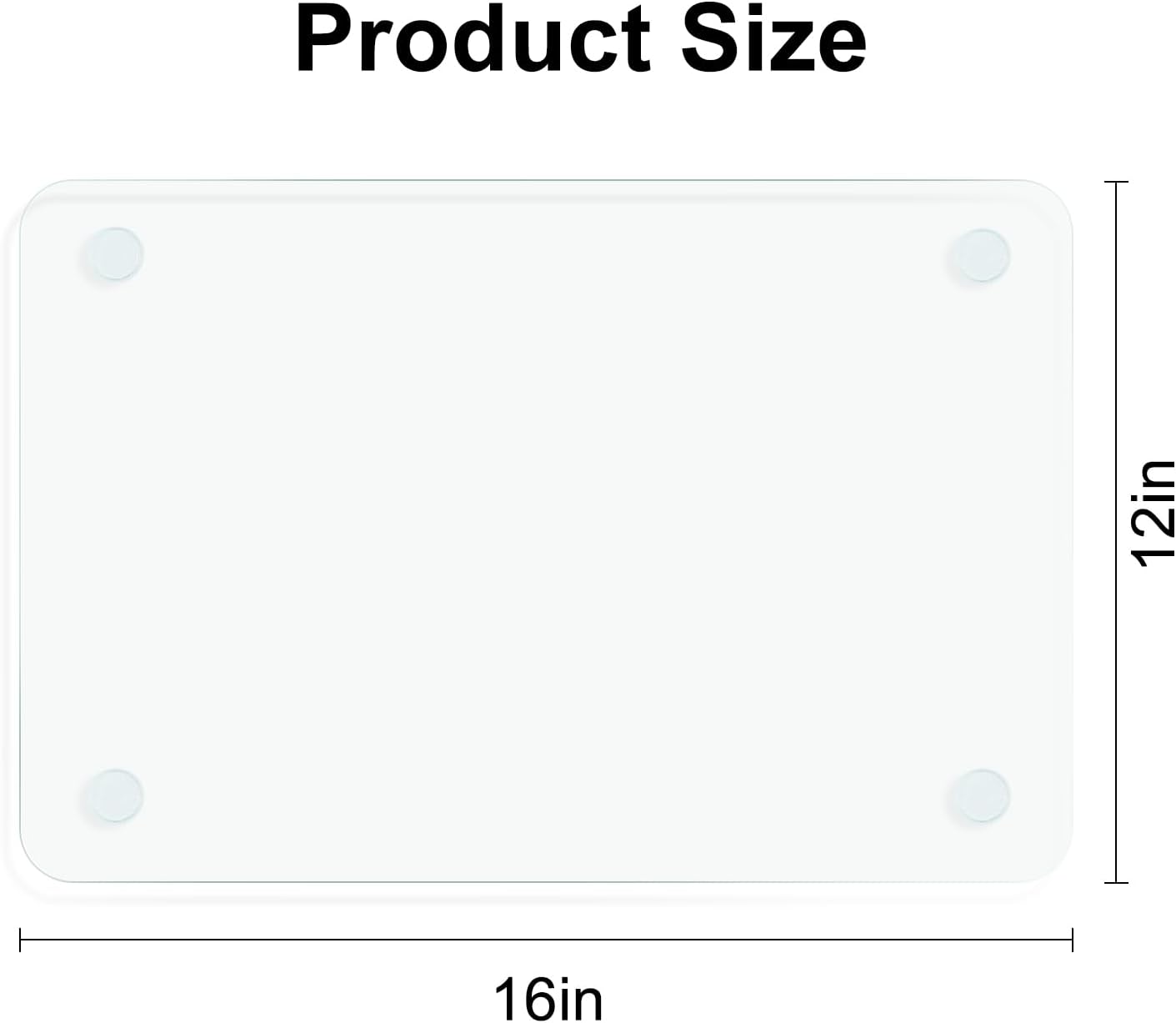 Tempered Glass Cutting Board,Set of Glass Cutting Board for Kitchen Counter,Clear Glass,with Non-Slip Feet, Scratch Resistant,Heat Resistant, 12x16&12x8 inch 2PCS,Easy to Clean