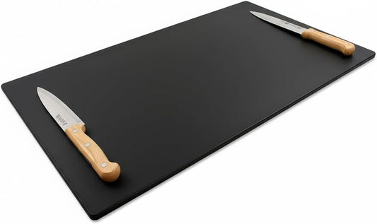 Thirteen Chefs 30x18 Extra Large Cutting Board for Fish, Meat, BBQ - 1/2 Inch Thick Black Plastic, Commercial Grade HDPP Poly with NSF Stamp, 10 pounds