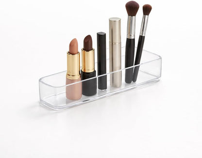 primebox Six Pcs. Plastic Clear Drawer Organizers. Stackable Storage Trays for Kitchen Utensils and Silverware. 2 Sizes. Stackable