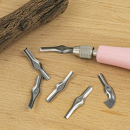 Linocut Carving Kit Tools Linoleum Cutter Assortment for Block Printing for DIY Sculpture Carpenter Experts & Beginners 6 Blades Universal Size Red