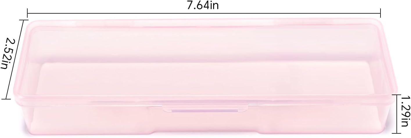 4Pcs Transparent Storage Boxes For Nail Tool Professional Pedicure Manicure Tools Set Plastic Nail Art Tool Box Storage Case Nail Supplies, Pink