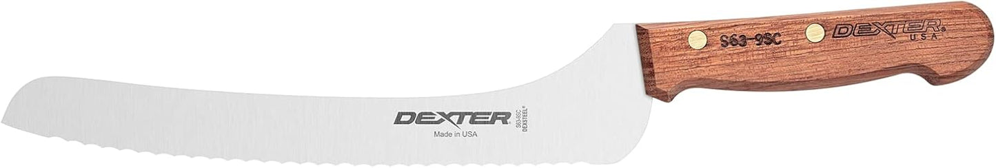 Dexter-Russel 9” Scalloped Offset Sandwich Knife – 13390, High-Carbon DEXSTEEL Blade, Hand-Honed Edge, Rosewood Handle – Made in USA, NSF Certified
