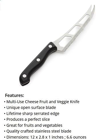 Prodyne CK-300 Multi-Use Cheese Fruit and Veggie Knife Silver