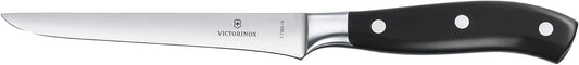 Victorinox Grand Maitre Santoku Knife - Ergonomic Sharp Chopping Knife for Kitchen Essentials - Wooden Handle, Fluted Edge, 7"