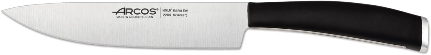 Arcos Paring knife 4 inches Nitrum Stainless Steel.Paring Knife for Peeling Fruits and Vegetables. Ergonomic Polypropylene Black Handle. Series Tango