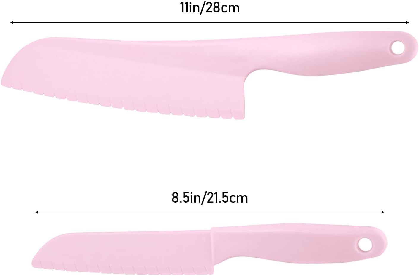 3 Pack Lettuce Knife, 8-Inch Nylon Knives,Plastic Lettuce Knife to Prevent Browning,Dishwasher Safe Kitchen Utensils, Perfect for Vegetables, Fruits, Bread, Cake, and Salad(Blue,Pink,Yellow small)