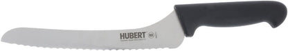 HUBERT Offset Bread Knife Stainless Steel with Black Santoprene Soft Grip Handle - 9" L Blade
