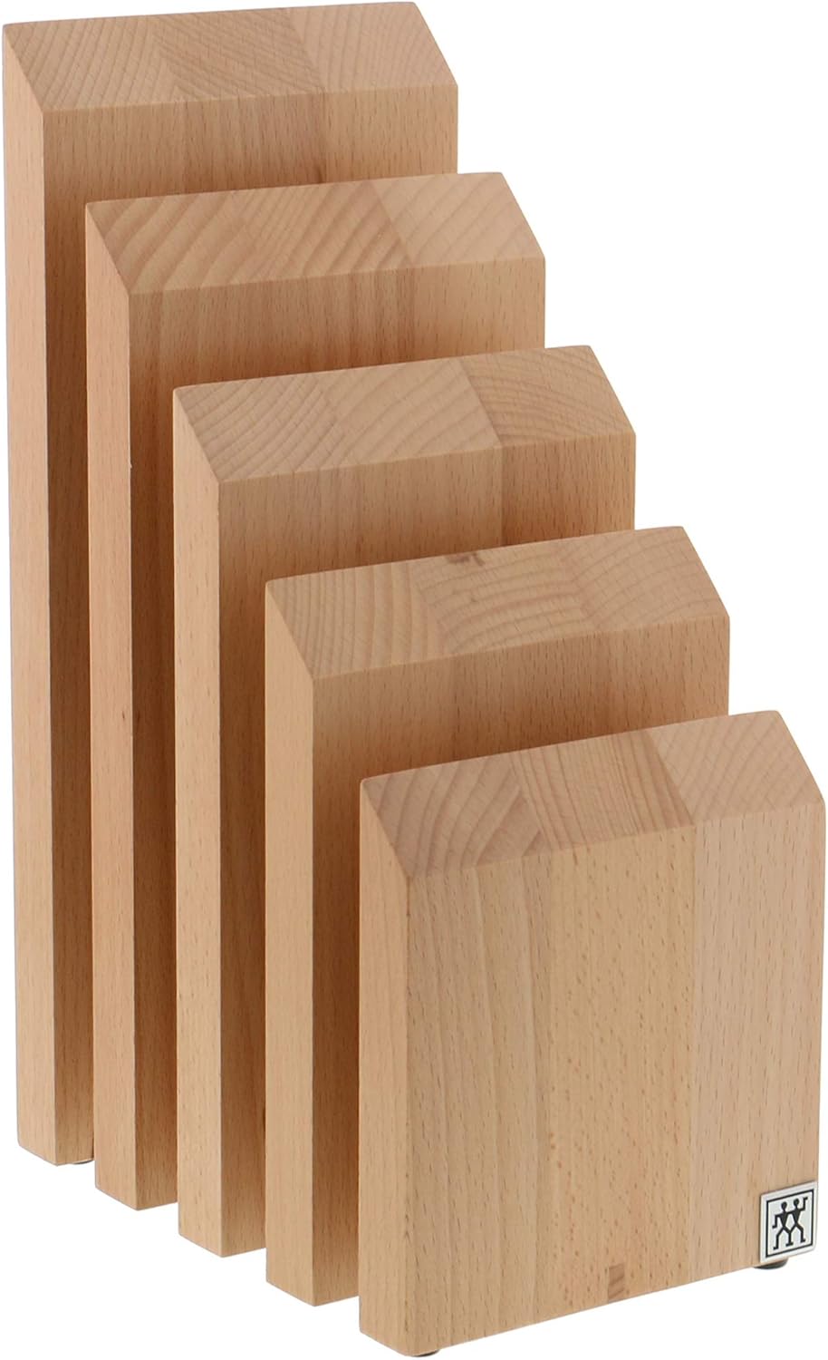 Slanted Magnetic Knife Block, Made in Italy, Natural Beechwood Kitchen Knife Holder, Contemporary Countertop Storage