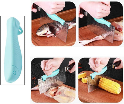 4 Pack Kitchen Knife Chopping Helper Chef Knife Back Cover Rubber Gripper Pads Meat Cutting Aid for Kitchen Knife Set Chef's Knife Boning Knife Fillet Knife Santoku Nakiri Knife Chef Knive