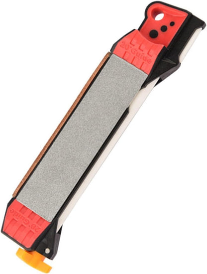 Double Sided Cutter Sharpener For Camping And Kitchen Use Perfect For Quick Maintenance Adamas Material Red Yellow Color 17X3cm(Red)
