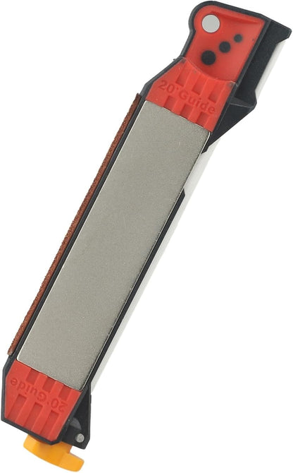 Double Sided Cutter Sharpener For Camping And Kitchen Use Perfect For Quick Maintenance Adamas Material Red Yellow Color 17X3cm(Red)