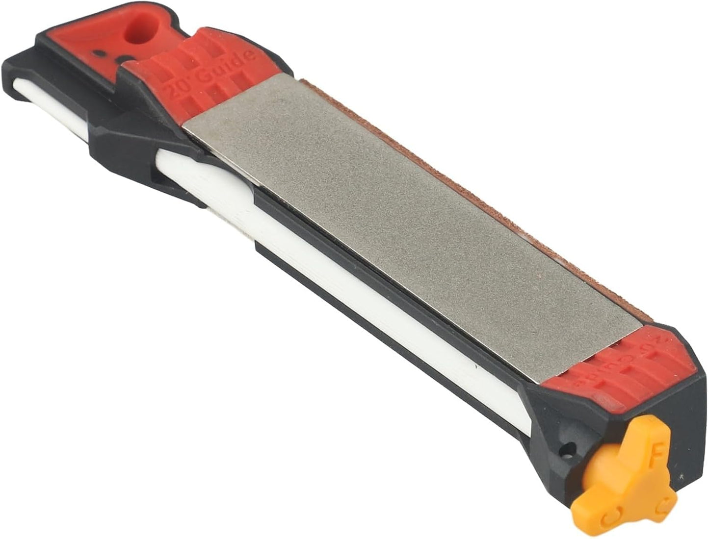Double Sided Cutter Sharpener For Camping And Kitchen Use Perfect For Quick Maintenance Adamas Material Red Yellow Color 17X3cm(Red)