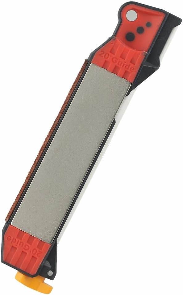 Double Sided Cutter Sharpener For Camping And Kitchen Use Perfect For Quick Maintenance Adamas Material Red Yellow Color 17X3cm(Red)
