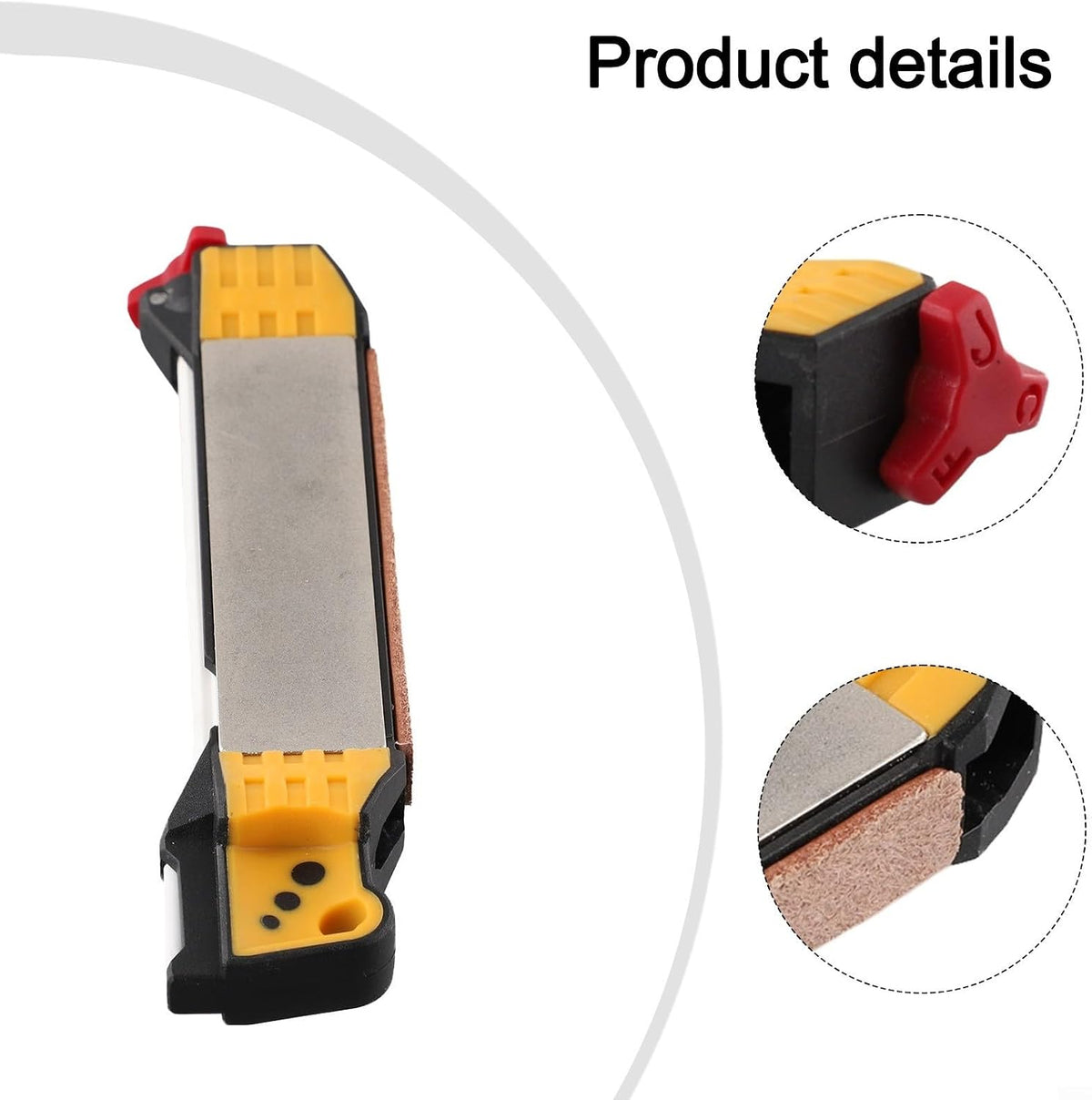 Double Sided Cutter Sharpener For Camping And Kitchen Use Perfect For Quick Maintenance Adamas Material Red Yellow Color 17X3cm(Red)