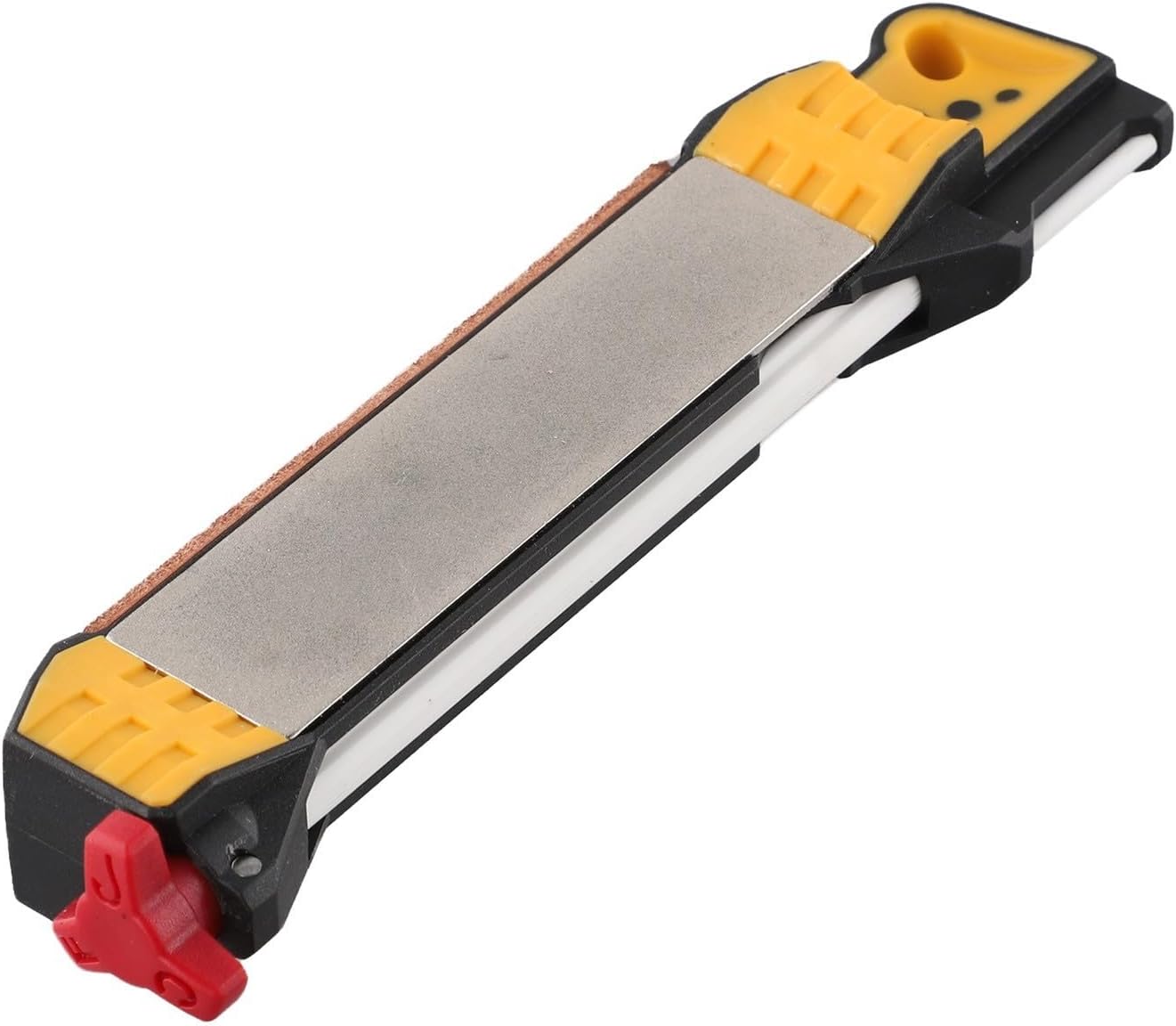 Double Sided Cutter Sharpener For Camping And Kitchen Use Perfect For Quick Maintenance Adamas Material Red Yellow Color 17X3cm(Red)
