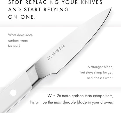 3.5‑Inch Paring Knife 2.0 - AICHI ACUTO440 High‑Carbon Stainless Steel, Rust‑Proof Blade - Ergonomic Spine, Precision Peeling, Trimming, and Slicing - Lightweight & Versatile - Black