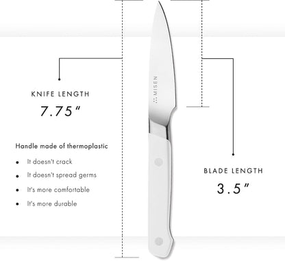 3.5‑Inch Paring Knife 2.0 - AICHI ACUTO440 High‑Carbon Stainless Steel, Rust‑Proof Blade - Ergonomic Spine, Precision Peeling, Trimming, and Slicing - Lightweight & Versatile - Black