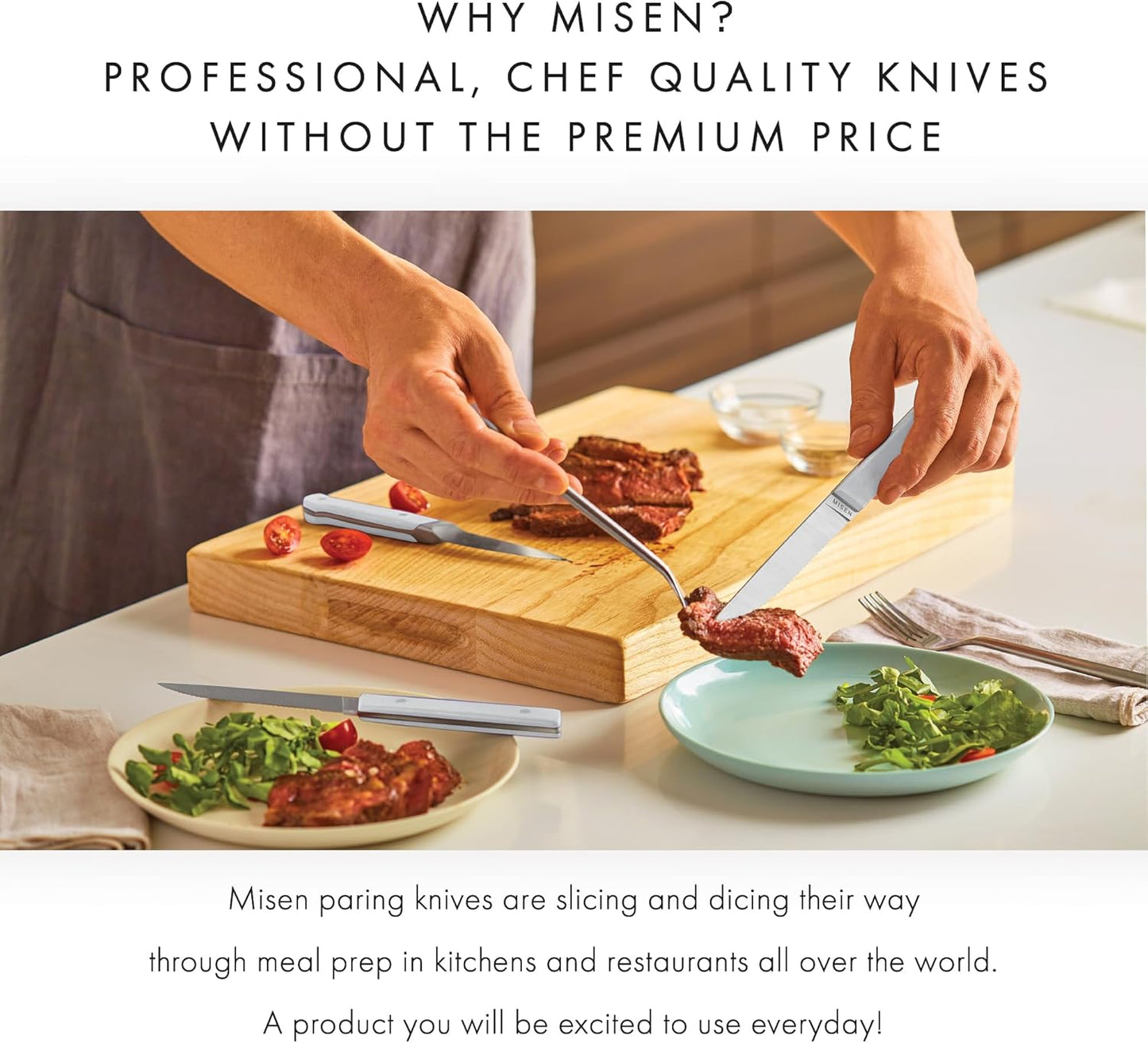 3.5‑Inch Paring Knife 2.0 - AICHI ACUTO440 High‑Carbon Stainless Steel, Rust‑Proof Blade - Ergonomic Spine, Precision Peeling, Trimming, and Slicing - Lightweight & Versatile - Black