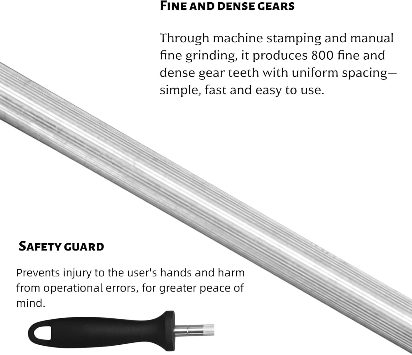 Kitchen Knife Sharpener Rod-13 Inches Professional Carbon Steel Knife Sharpening Honing Rod with Hanging Holes for Household, Chef, Daily Maintenance 1pcs