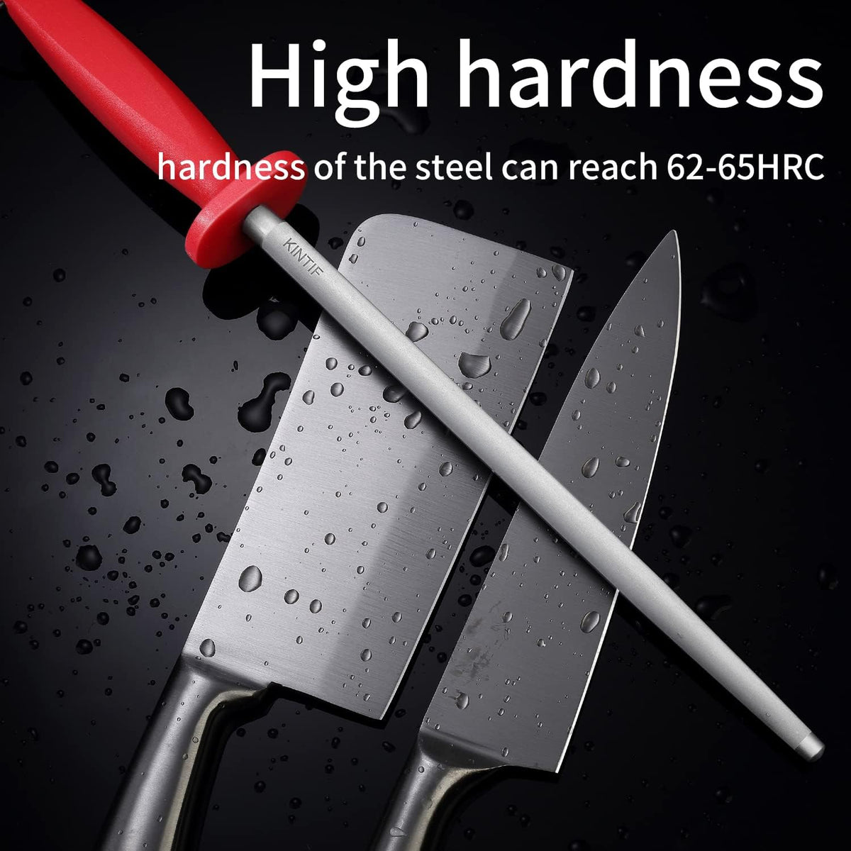 10 inch Honing Steel Honing Rod, Kitchen Knife Sharpener, High Carbon Steel, Fine Lines, High hardness,Helps Repair Restore Polish Blades Sharpening Steel