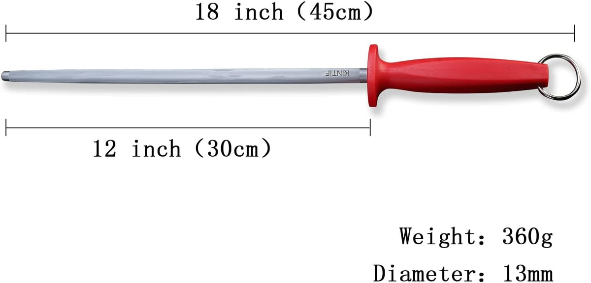 10 inch Honing Steel Honing Rod, Kitchen Knife Sharpener, High Carbon Steel, Fine Lines, High hardness,Helps Repair Restore Polish Blades Sharpening Steel