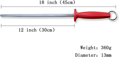 10 inch Honing Steel Honing Rod, Kitchen Knife Sharpener, High Carbon Steel, Fine Lines, High hardness,Helps Repair Restore Polish Blades Sharpening Steel