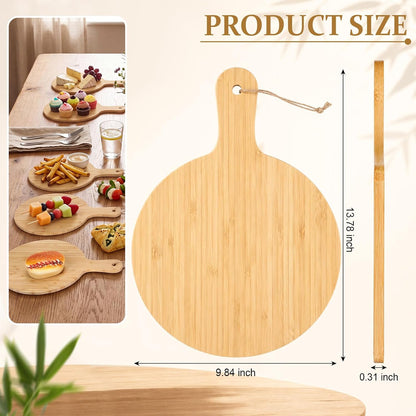 18 Pcs Cutting Board Bulk 15" x 7" Original Bamboo Chopping Board with Handle Wood Charcuterie Plank Engraving Serving Kitchen Planks for Wedding Housewarming Gift(Original Bamboo Color)