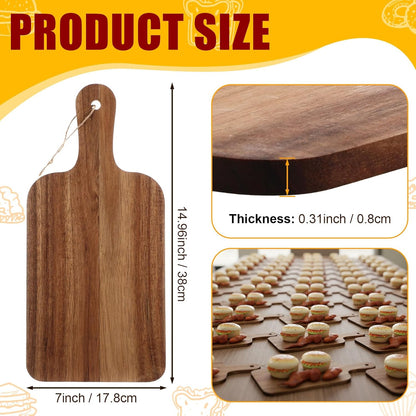 18 Pcs Cutting Board Bulk 15" x 7" Original Bamboo Chopping Board with Handle Wood Charcuterie Plank Engraving Serving Kitchen Planks for Wedding Housewarming Gift(Original Bamboo Color)