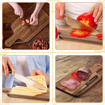 18 Pcs Cutting Board Bulk 15" x 7" Original Bamboo Chopping Board with Handle Wood Charcuterie Plank Engraving Serving Kitchen Planks for Wedding Housewarming Gift(Original Bamboo Color)