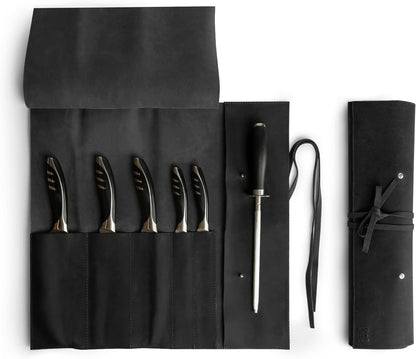 Rustic Leather Knife Roll Case, Durable Chef Knife Bag for Professional Chefs, Knife Roll Bag, Portable Carrying Case for Knives and Tools, Ideal for Culinary Travel, Knife Bags for Chefs Professional