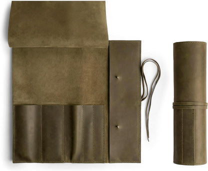 Rustic Leather Knife Roll Case, Durable Chef Knife Bag for Professional Chefs, Knife Roll Bag, Portable Carrying Case for Knives and Tools, Ideal for Culinary Travel, Knife Bags for Chefs Professional