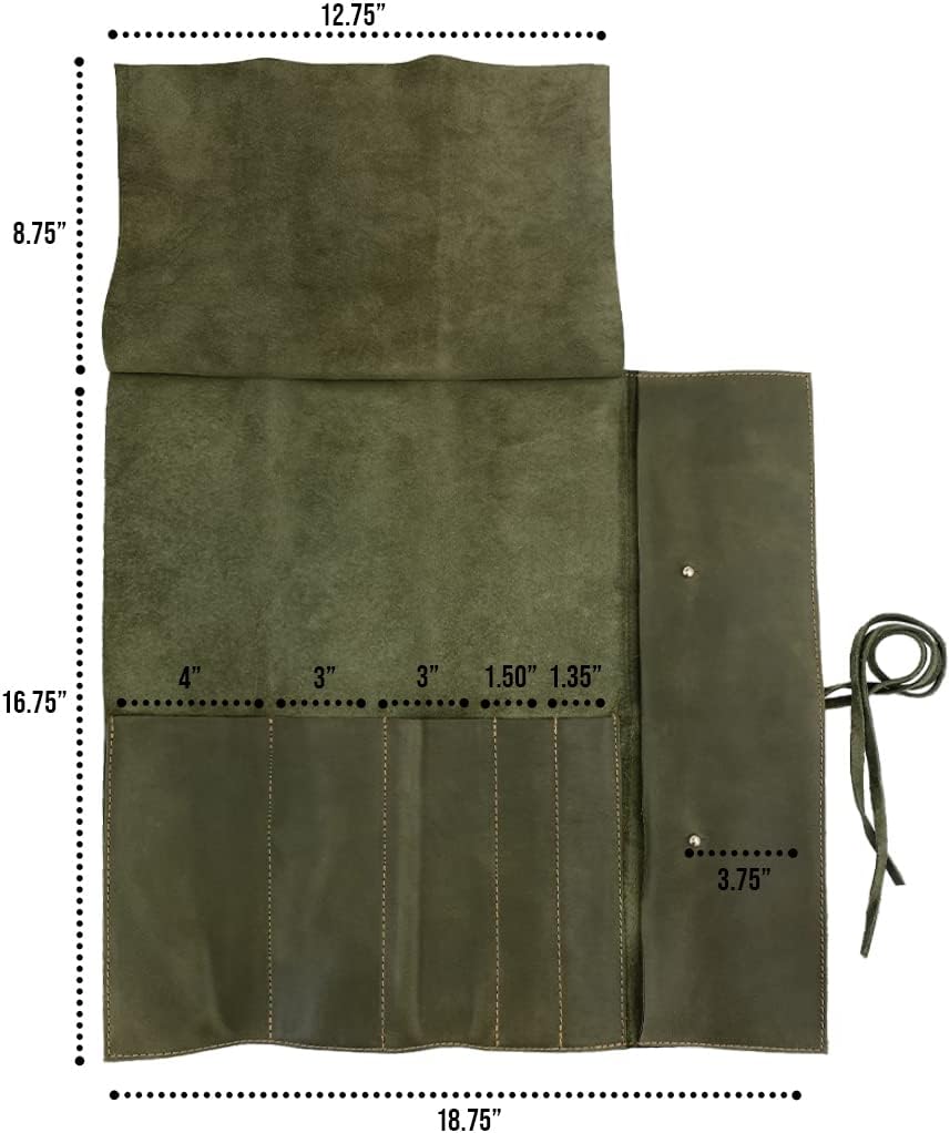 Rustic Leather Knife Roll Case, Durable Chef Knife Bag for Professional Chefs, Knife Roll Bag, Portable Carrying Case for Knives and Tools, Ideal for Culinary Travel, Knife Bags for Chefs Professional