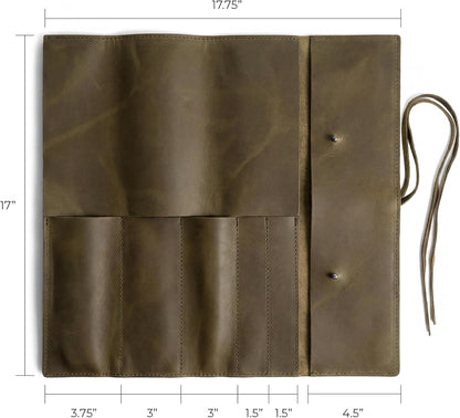 Rustic Leather Knife Roll Case, Durable Chef Knife Bag for Professional Chefs, Knife Roll Bag, Portable Carrying Case for Knives and Tools, Ideal for Culinary Travel, Knife Bags for Chefs Professional