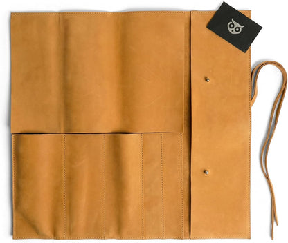 Rustic Leather Knife Roll Case, Durable Chef Knife Bag for Professional Chefs, Knife Roll Bag, Portable Carrying Case for Knives and Tools, Ideal for Culinary Travel, Knife Bags for Chefs Professional