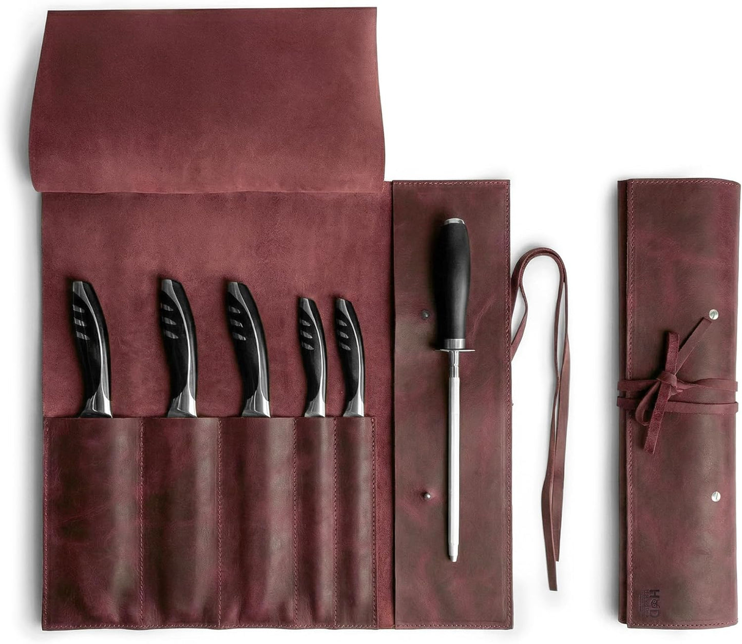 Rustic Leather Knife Roll Case, Durable Chef Knife Bag for Professional Chefs, Knife Roll Bag, Portable Carrying Case for Knives and Tools, Ideal for Culinary Travel, Knife Bags for Chefs Professional