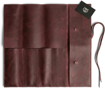 Rustic Leather Knife Roll Case, Durable Chef Knife Bag for Professional Chefs, Knife Roll Bag, Portable Carrying Case for Knives and Tools, Ideal for Culinary Travel, Knife Bags for Chefs Professional