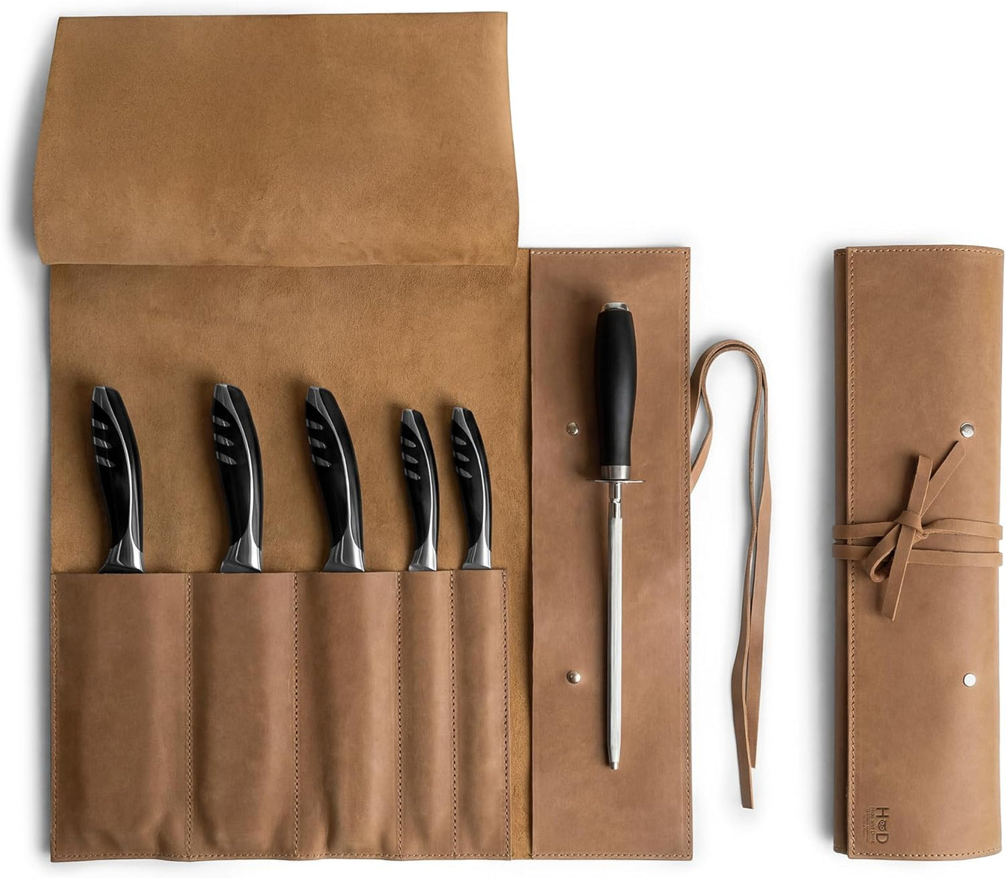 Rustic Leather Knife Roll Case, Durable Chef Knife Bag for Professional Chefs, Knife Roll Bag, Portable Carrying Case for Knives and Tools, Ideal for Culinary Travel, Knife Bags for Chefs Professional
