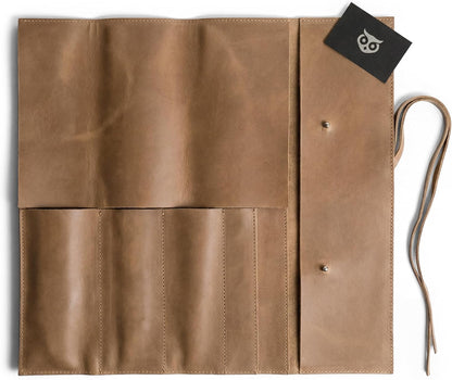Rustic Leather Knife Roll Case, Durable Chef Knife Bag for Professional Chefs, Knife Roll Bag, Portable Carrying Case for Knives and Tools, Ideal for Culinary Travel, Knife Bags for Chefs Professional