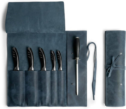 Rustic Leather Knife Roll Case, Durable Chef Knife Bag for Professional Chefs, Knife Roll Bag, Portable Carrying Case for Knives and Tools, Ideal for Culinary Travel, Knife Bags for Chefs Professional
